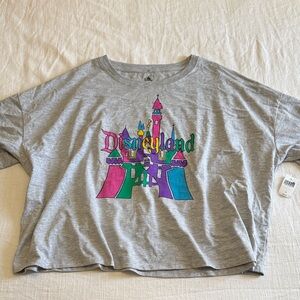 NWT Disney Gray Tee with Colorful Castle Graphic